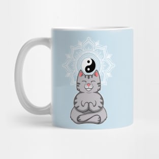 Yoga Cat Meditating With Mandala Mug